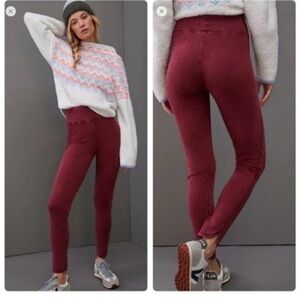 Anthropologie High Waist Wine Coloured Leggings